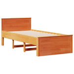 ZNTS Bookcase Bed without Mattress Wax Brown 75x190 cm Small Single Solid Wood Pine 3308947