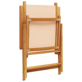 Garden Chairs 2 pcs Beige Solid Wood Acacia and Fabric 367660