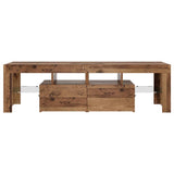 TV Cabinet with LED Lights Old Wood 140x36.5x40 cm Engineered Wood 856303