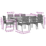 9 Piece Garden Dining Set with Cushions Grey Poly Rattan 3213574