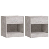 Bedside Cabinets 2 pcs with Drawer Concrete Grey 342584