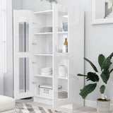 802765 Vitrine Cabinet High Gloss White 82,5x30,5x150 cm Engineered Wood