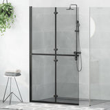Walk-In Shower Wall Folding Black 110 x 6.5 x 190 cm 42017967