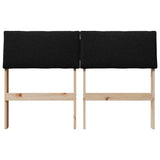 Upholstered Headboard Black 120 cm Solid Pine Wood 879131