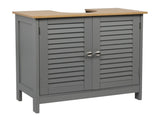 Modern Double Shutter Door MDF Spray Paint Bathroom Sink Cabinet Gray 95544166