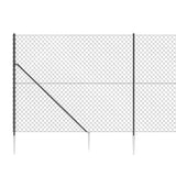 Chain Link Fence with Spike Anchors Anthracite 1.4x25 m 153979
