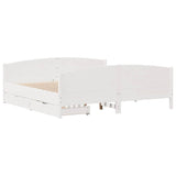 Bed Frame without Mattress White 180x200 cm Super King Solid Wood Pine 3301780