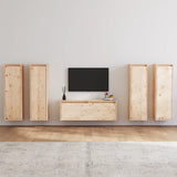 TV Cabinets 5 pcs Solid Wood Pine 3100209