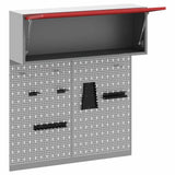 Tool Cabinet Set with Shelf 3 pcs Red Powder-Coated Steel 3321411