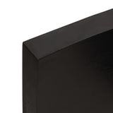 Table Top Dark Brown 80x60x cm Treated Solid Wood Live Edge 364012