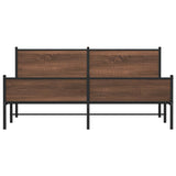 Metal Bed Frame without Mattress Brown Oak 180x200 cm Super King 3301415