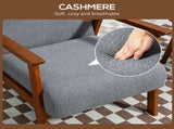 Armchair with Wide Seat, Boucle Accent Chair, Thick Padded Occasional Chair with Solid Wood Frame T3398P329454