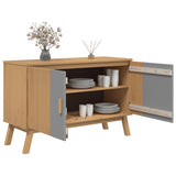 Sideboard OLDEN Grey and Brown 114x43x73.5 cm Solid Wood Pine 358610