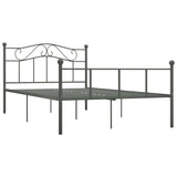 284534 Bed Frame without Mattress Grey Metal 160x200 cm