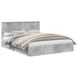 Storage Bed Concrete Grey 160 x 200 cm Engineered Wood 3410780