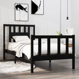 Bed Frame without Mattress Black Solid Wood Small Single 3104092