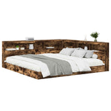 Bookcase Bed Smoked oak 180 x 200 cm Engineered wood 3335747