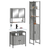 ZNTS 3 Piece Bathroom Furniture Set Grey Sonoma Engineered Wood 3214678