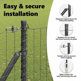 Ground Spike Fence Post 7 pcs Grey Powder-Coated Steel 42004264
