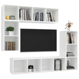 4 Piece TV Cabinet Set White Engineered Wood 3079817