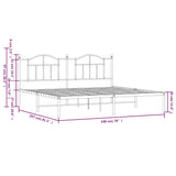 Metal Bed Frame without Mattress with Headboard Black 193x203cm 353445