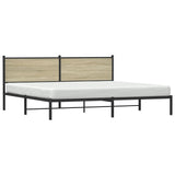 Metal Bed Frame without Mattress Sonoma Oak 200x200 cm 3301359