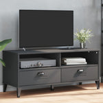 ZNTS TV Cabinet VIKEN Anthracite Grey Solid Wood Pine 374931