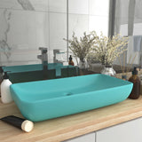 Luxury Basin Rectangular Matt Light Green 71x38 cm Ceramic 146958