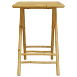3 Piece Folding Bistro set with Cream White Cushions Bamboo 3208933