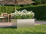 Garden Planter with LED Silver 30 x 60 x 30 cm Stainless Steel 8008092