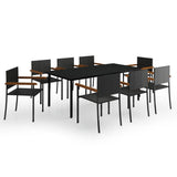 Garden Dining Set Black 3099418