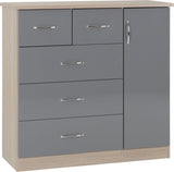 ZNTS Nevada 5 Drawer Low Wardrobe 100-101-103