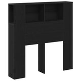 Headboard Cabinet with Shelf Black Oak Engineered Wood 862756