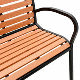 Garden Bench Brown 231 cm Wood and Powder-coated Steel 366539