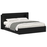 Bed Frame with Storage Black 180 x 200 cm Engineered Wood 3434064