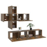 7 Piece TV Cabinet Set Smoked Oak Engineered Wood 3114507