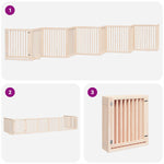 Dog Gate with Door Foldable 10 Panels 800 cm Poplar Wood 3155671