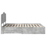 Bed Frame Concrete Grey 160 x 200 cm Engineered Wood 3413581