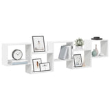 Wall Cube Shelf 5 Compartments White Engineered Wood 859995