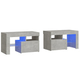 ZNTS Bedside Cabinets 2 pcs with LED Lights Concrete Grey 70x36.5x40 cm 3152773