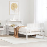Bed Frame without Mattress White 90x190 cm Single Solid Wood Pine 3305787