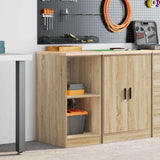 Garage Storage Cabinet Sonoma Oak 40x51x85 cm Solid Wood Pine 860537