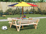 Picnic Table for 4 Kids with Umbrella Solid Wood Fir 3281617