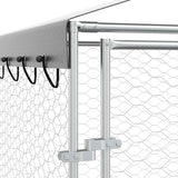 Outdoor Dog Kennel with Roof Silver 3x7.5x2.5 m Galvanised Steel 3190489