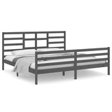 Bed Frame without Mattress Grey Solid Wood 200x200 cm 3105882
