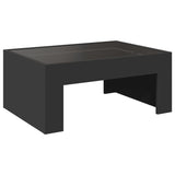 ZNTS Coffee Table with Infinity LED Black 70x50x30 cm 847610