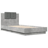 Bed Frame Concrete grey Engineered wood and plywood Single 3210027