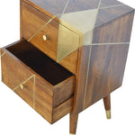 Gold Geometric Chestnut Bedside IN430