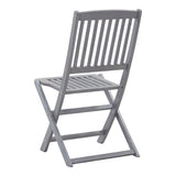 Outdoor Chair Set of 8 Grey Acacia Wood Standard Foldable 3078289