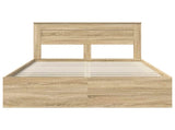 Bed Frame with Headboard Sonoma 140 x 190 cm Solid Pine Wood 3409753
